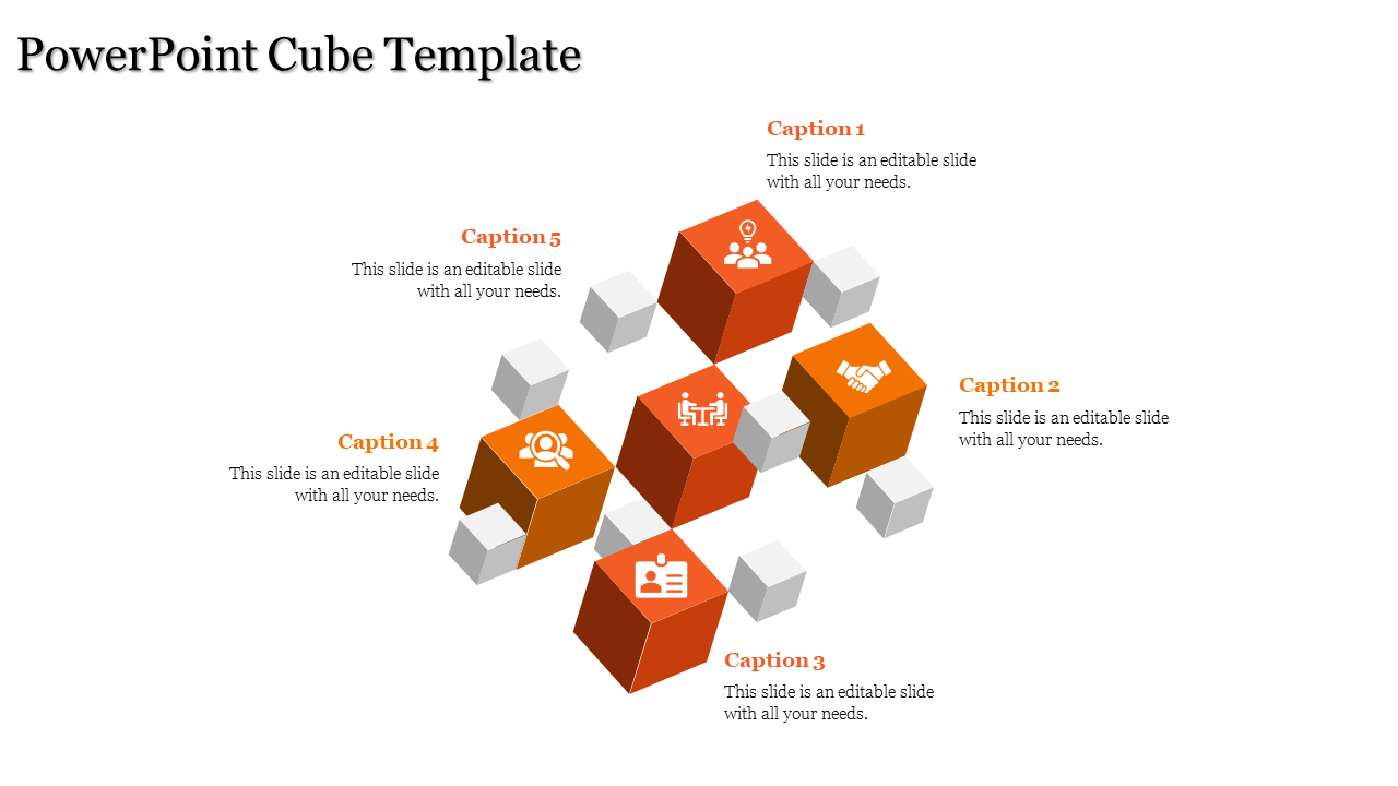 powerpoint cube template-Orange